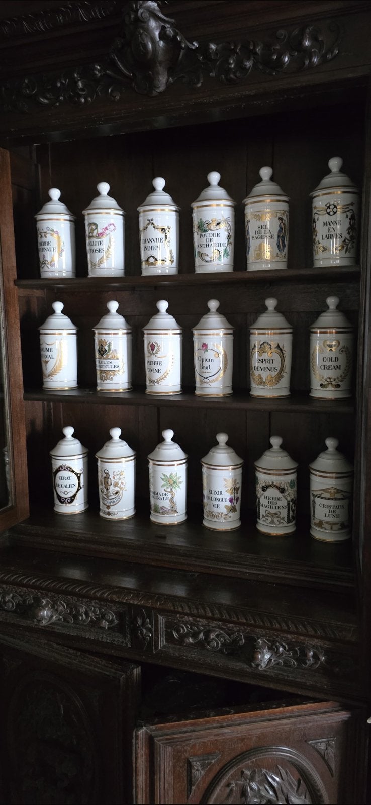 Grote collectie vintage Limoges apothekerspotten, Antiek en Kunst, Ophalen