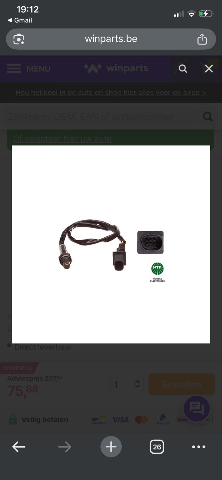Lambdasonde Breedband NTK 95793 - 5 draden, 700mm, Enlèvement, Neuf