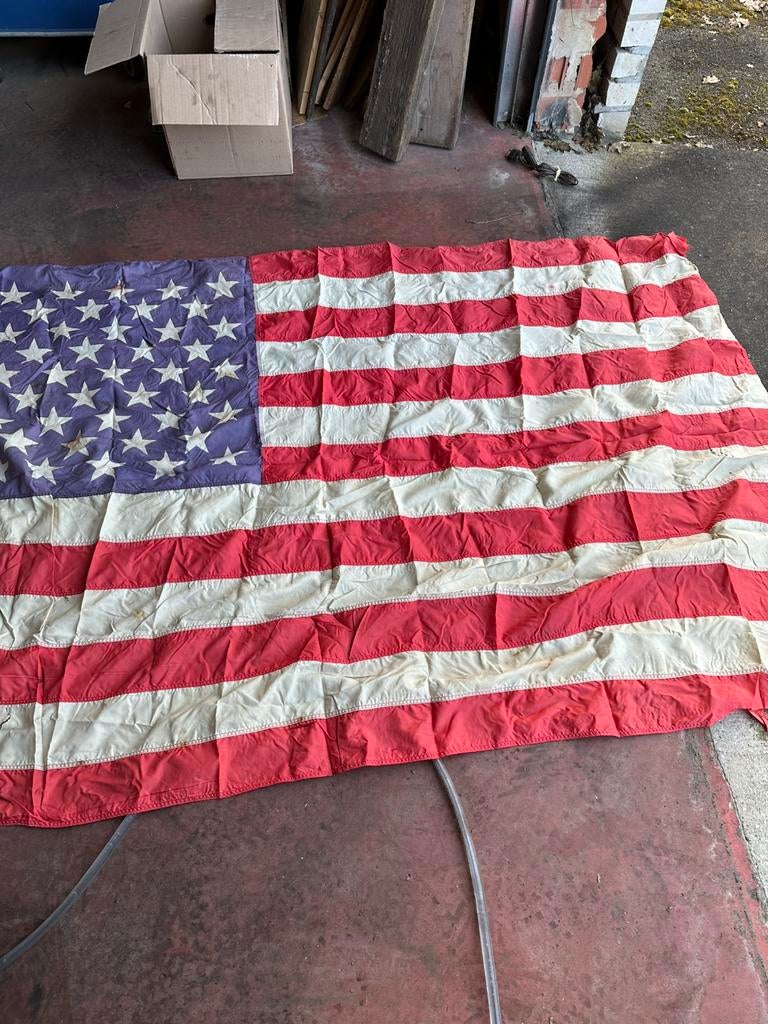 Grand drapeau américain vintage 48 étoiles, Enlèvement ou Envoi, Utilisé