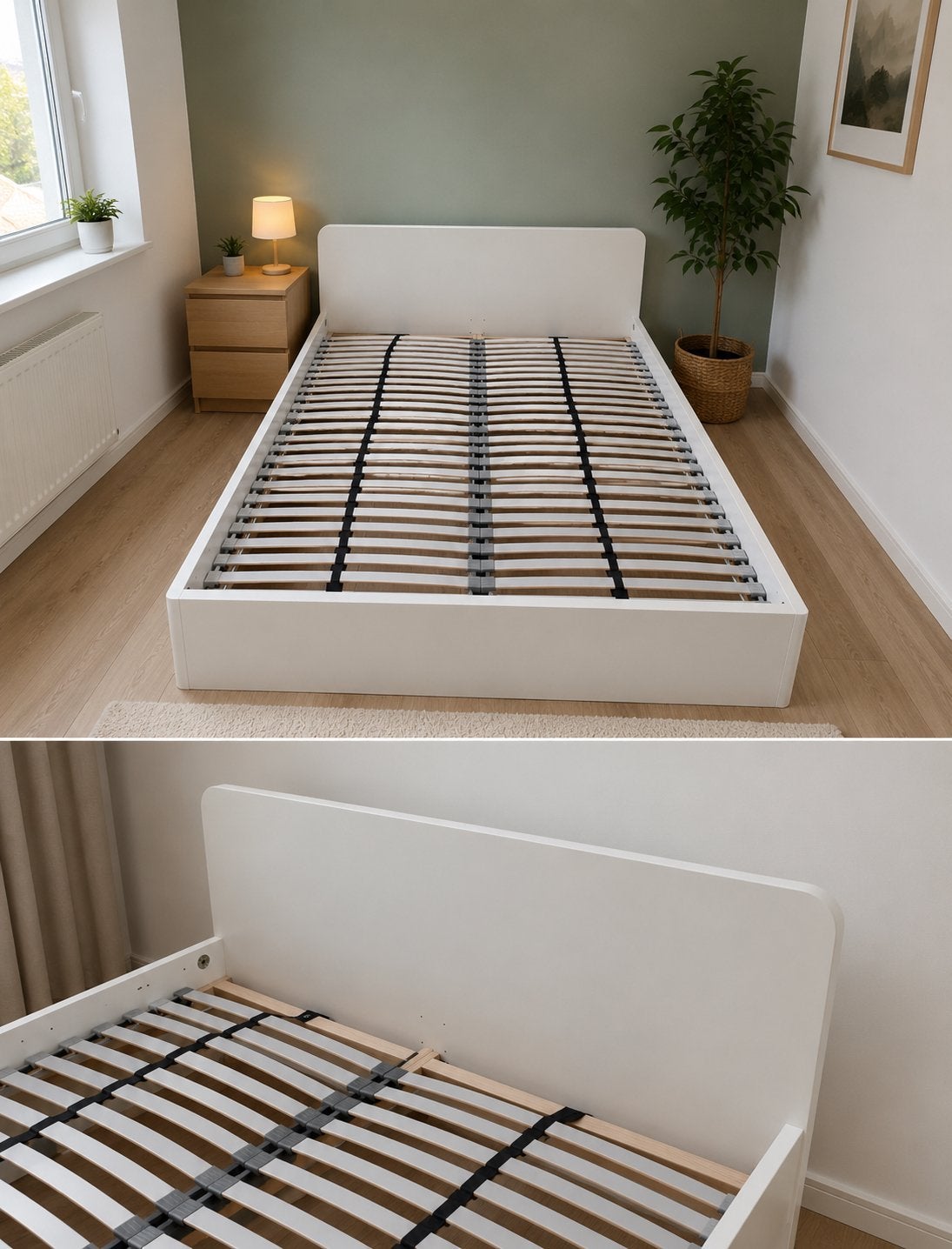 Ikea bed, Huis en Inrichting, Slaapkamer | Bedden, Ophalen, Gebruikt, Wit, 140 cm