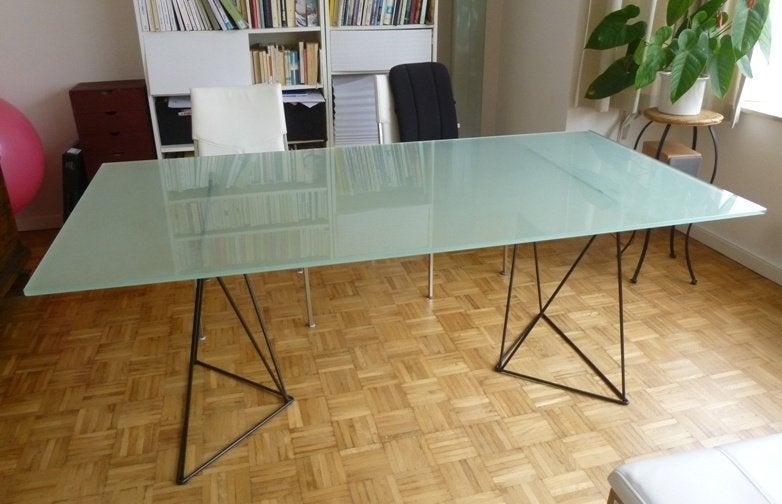 Table haute Design  ' Treto ' Hoge tafel, Enlèvement ou Envoi, Noir, Utilisé, Verre