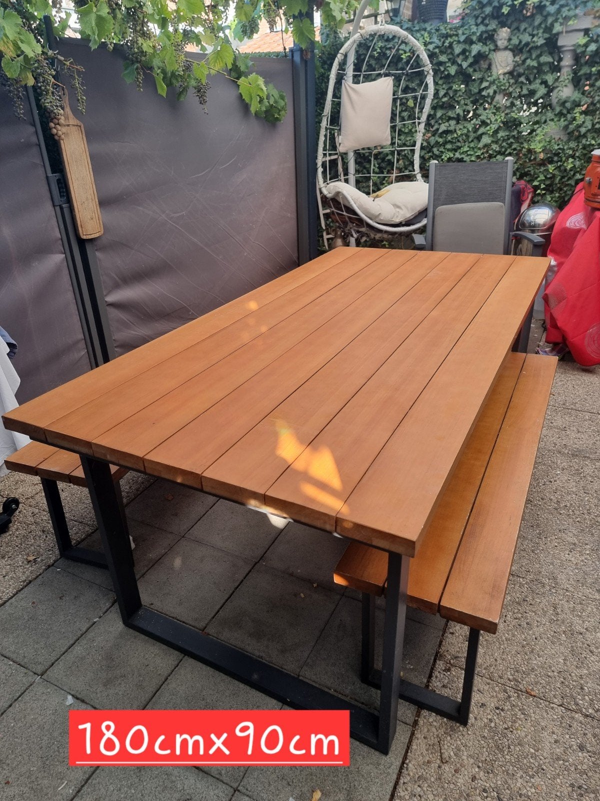 meuble de jardin, Tuin en Terras, Tuintafels, Ophalen, Zo goed als nieuw, Rechthoekig, Hout