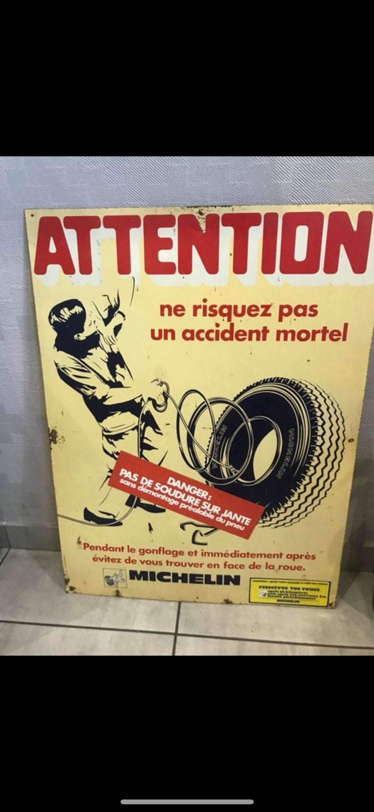 MICHELIN – Grande plaque publicitaire d’atelier 8060 cm, Collections, Enlèvement, Comme neuf
