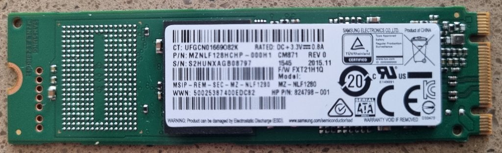 Samsung SSD 128Gb, Computers en Software, Harde schijven, Ophalen, Gebruikt, Laptop, SAMSUNG