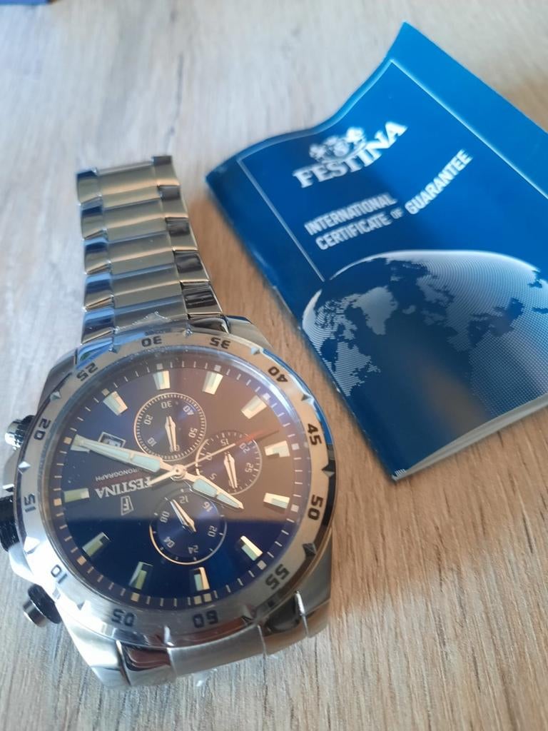 Festina Chrono Sport F20468, Staal, Staal, Polshorloge, Nieuw