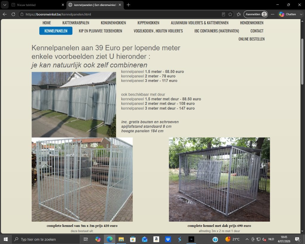 Hondenkennel, Dieren en Toebehoren, Hondenhokken, Ophalen, 110 cm of meer, Hondenkennel