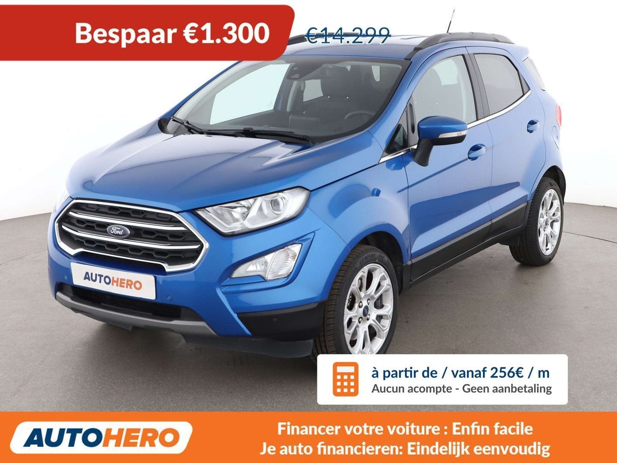 Ford EcoSport 1.0 EcoBoost Titanium (bj 2022), Auto's, Voorwielaandrijving, Ecosport, Blauw, 5 deurs