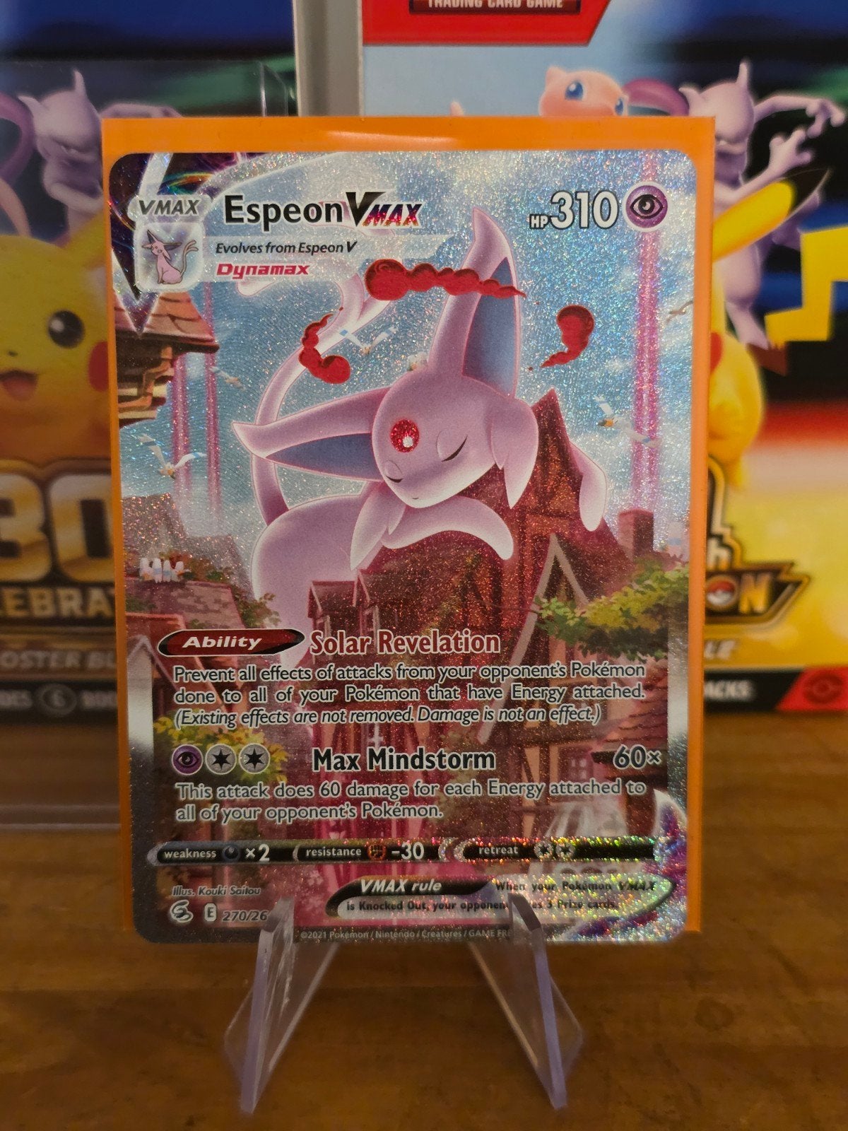 Espeon vmax, Enlèvement ou Envoi, Comme neuf, Cartes en vrac, Foil