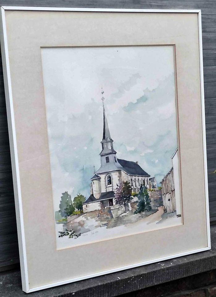 Aquarelle villance ( Luxembourg) Signe joseph tollet, Ophalen of Verzenden