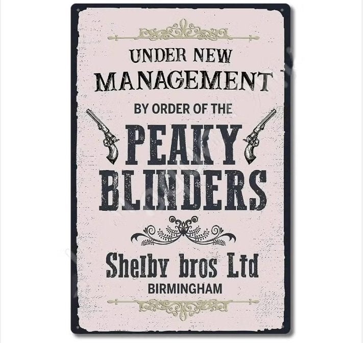 Vintage metalen bordjes Peaky Blinders (30x20cm), Ophalen of Verzenden, Nieuw