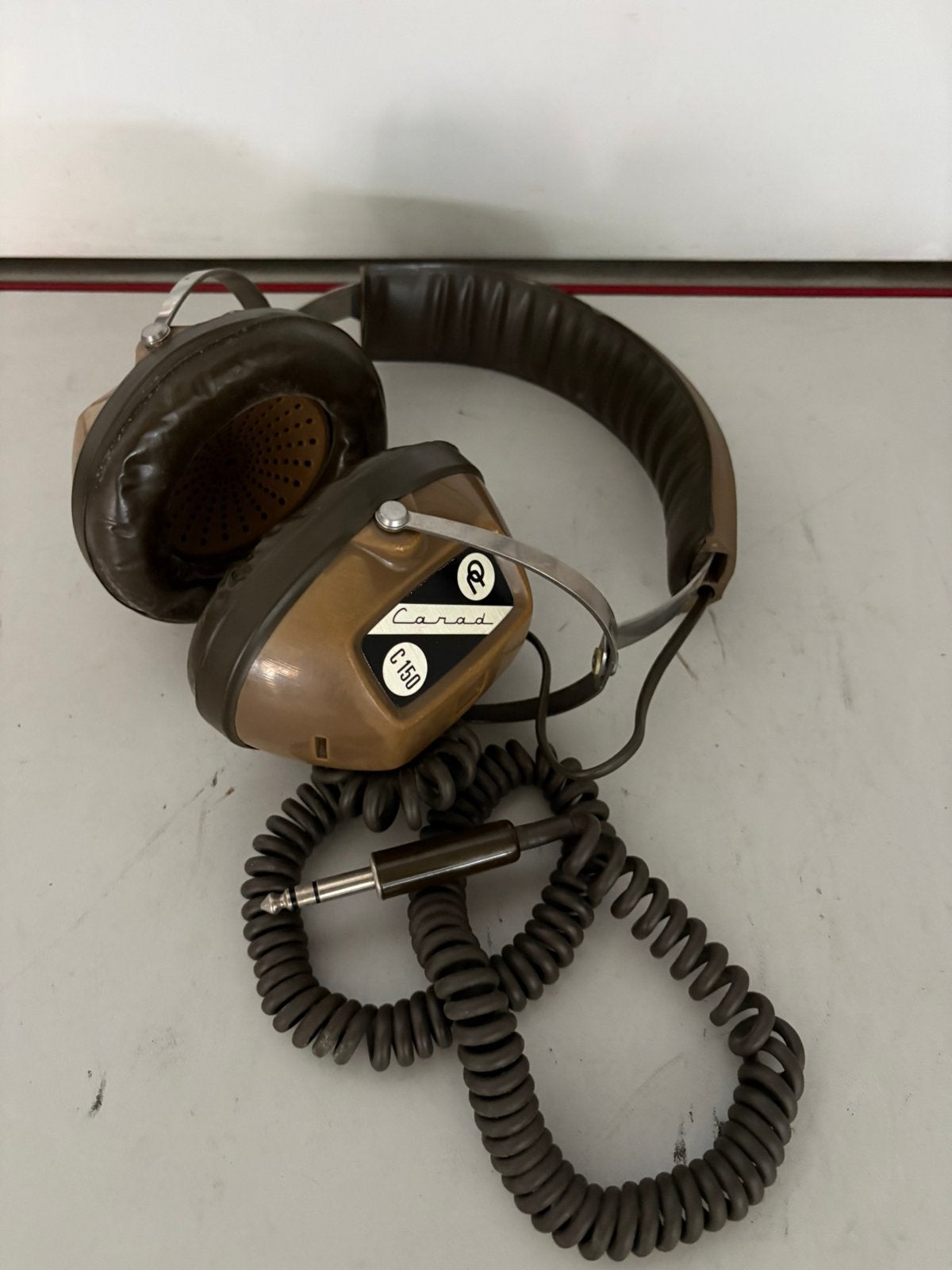 Casque Vintage Stéréo CARAD C150 - Années 70 - Prise Jack, Enlèvement ou Envoi, Utilisé, Marron