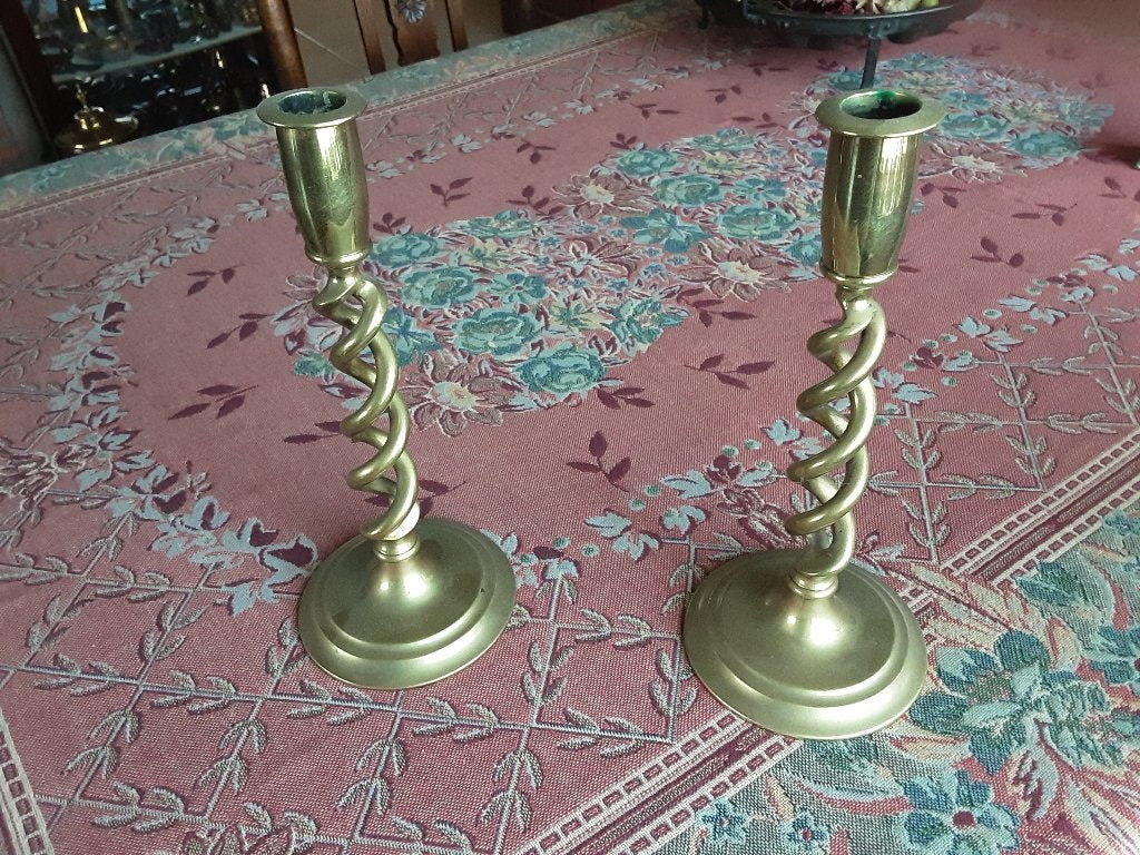 Oude koperen kandelaars, Antiek en Kunst, Ophalen of Verzenden
