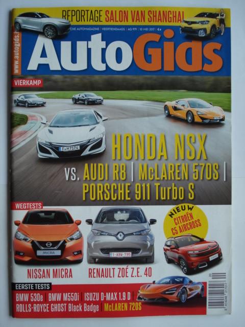 AutoGids 979 Honda NSX Audi R8 Porsche 911 Turbo Renault Zoe, Livres, Autos | Brochures & Magazines, Utilisé, Général, Envoi