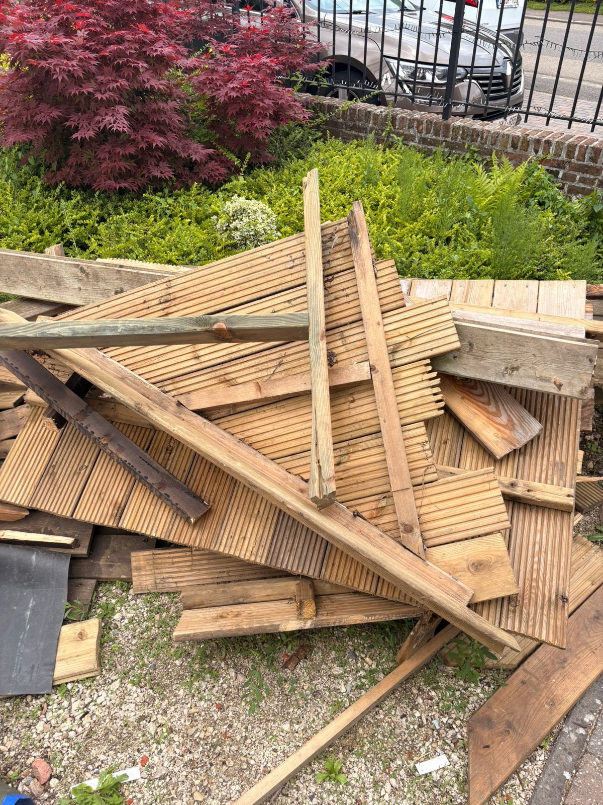 Partij hout gratis, Ophalen