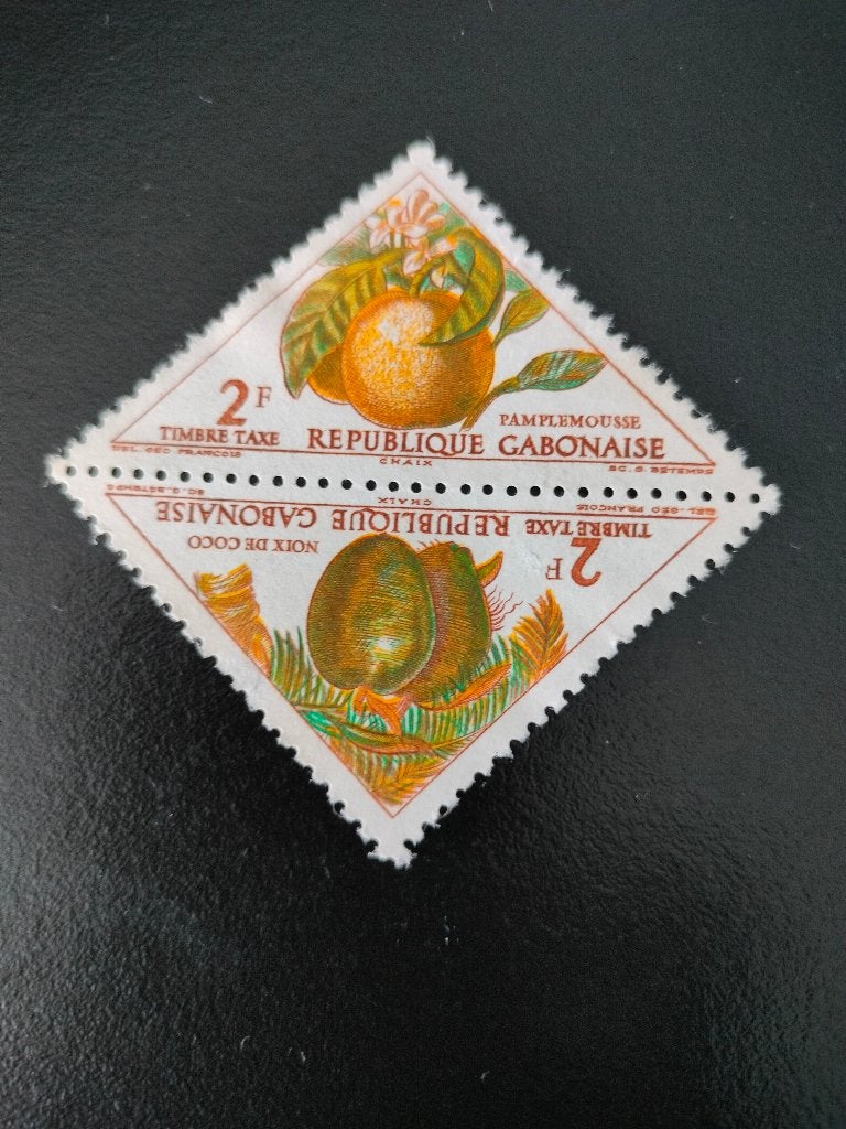 Gabon 1962 - tax, fruit, pompelmoes, cocosnoot, Verzenden, Overige landen, Gestempeld