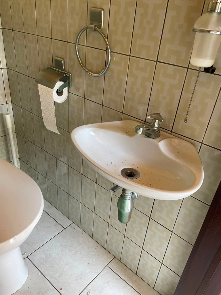 wasbak, Doe-het-zelf en Bouw, Sanitair, Ophalen, Gebruikt, Steen, Wastafel