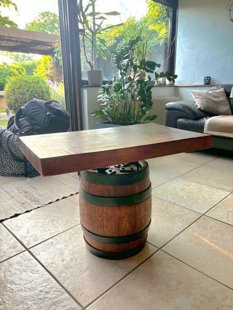 Petite table tonneau, 50 à 100 cm, Comme neuf, Enlèvement, Chêne