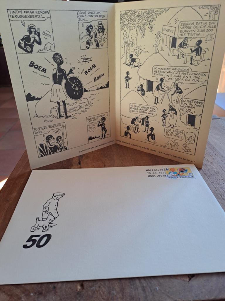 Herdenkingskaart Kuifje in het nederlands 26-09-1990, Boeken, Ophalen of Verzenden