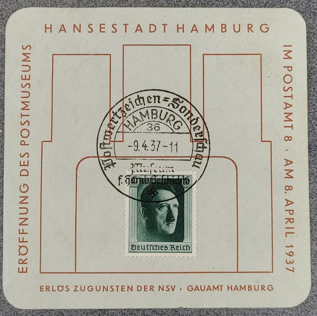 Timbre d'élite du musée postal de Hambourg Adolf H. 1937, Enlèvement ou Envoi, Autres, Autres types