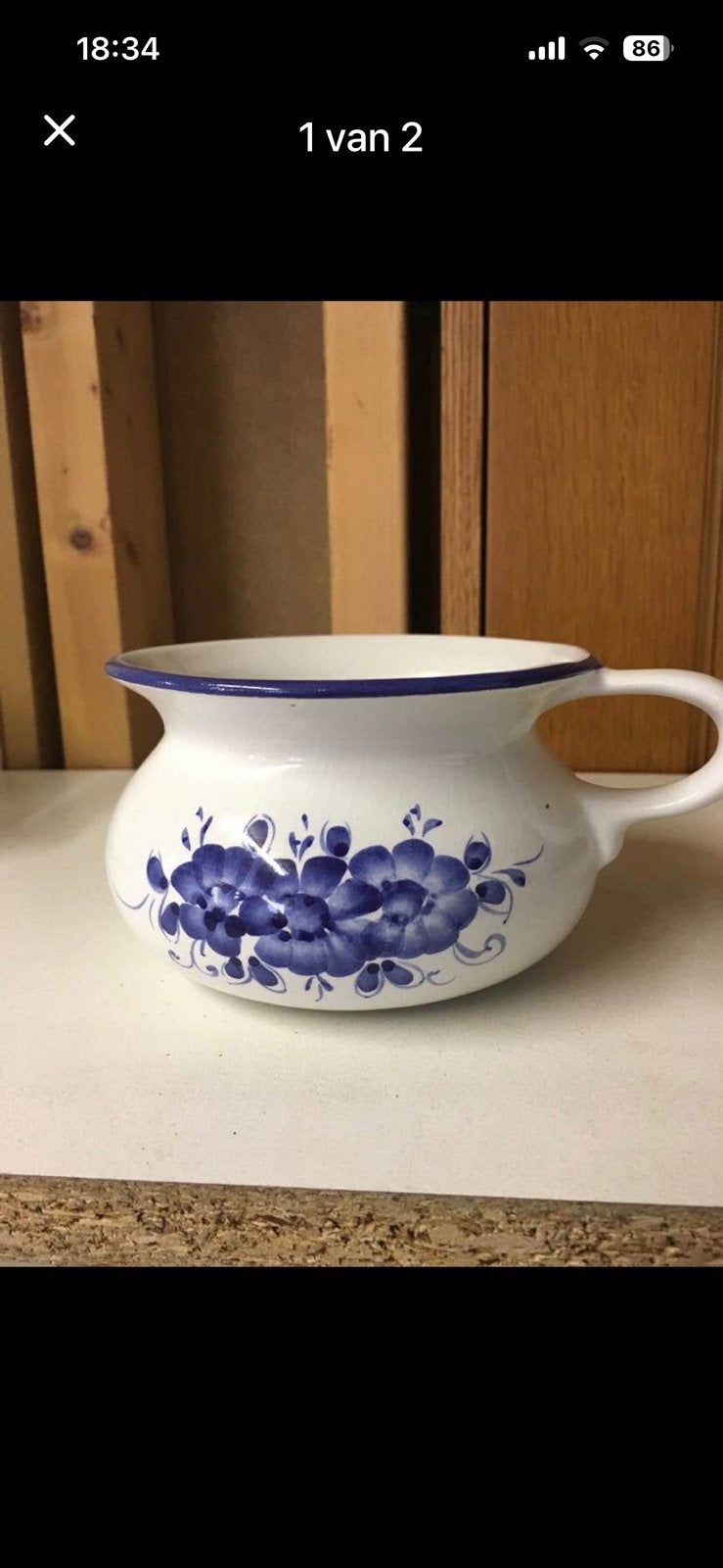Delfts blauw plaspotje klein, Ophalen of Verzenden
