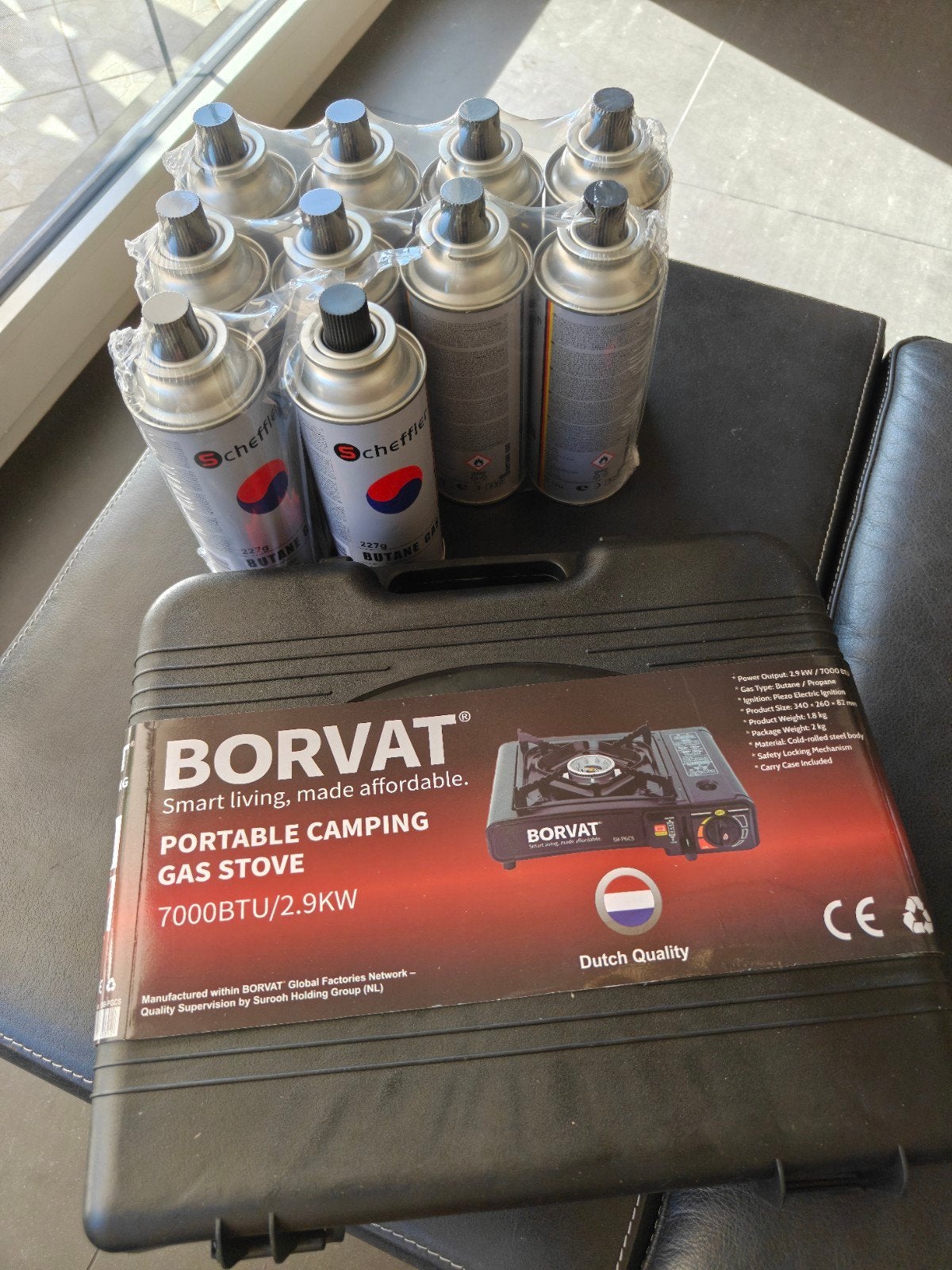 Cuisinière à gaz de camping + 10 bonbonnes de gaz butane, Enlèvement, Neuf