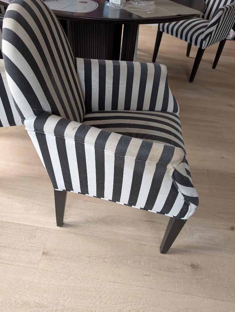 6 comfortabele stoelen, zebra stijl (set), Huis en Inrichting, Stoelen, Ophalen, Gebruikt, Stof, Vijf, Zes of meer stoelen