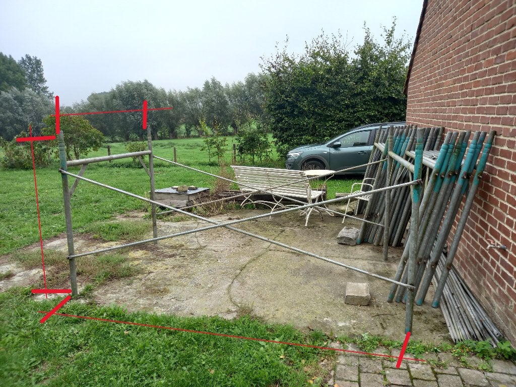 Steiger van gegalvaniseerd staal; 20 keer  2,9 x 1,4 x 1,5 m, Doe-het-zelf en Bouw, Ophalen, Zo goed als nieuw, IJzer