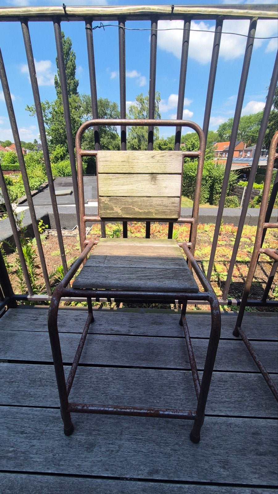 Set van 4 Gold Star Furniture stoelen – industrieel/vintage, Ophalen, Hout