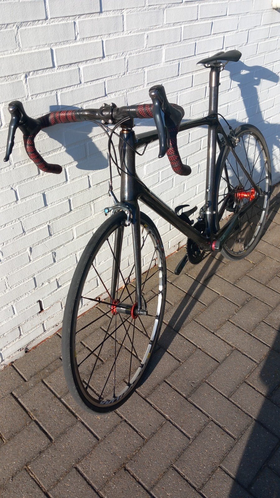 velo carbone 2x10v,  XL 60cm, Vélos & Vélomoteurs, Autres marques, Frein sur jante, 57 à 61 cm, Comme neuf