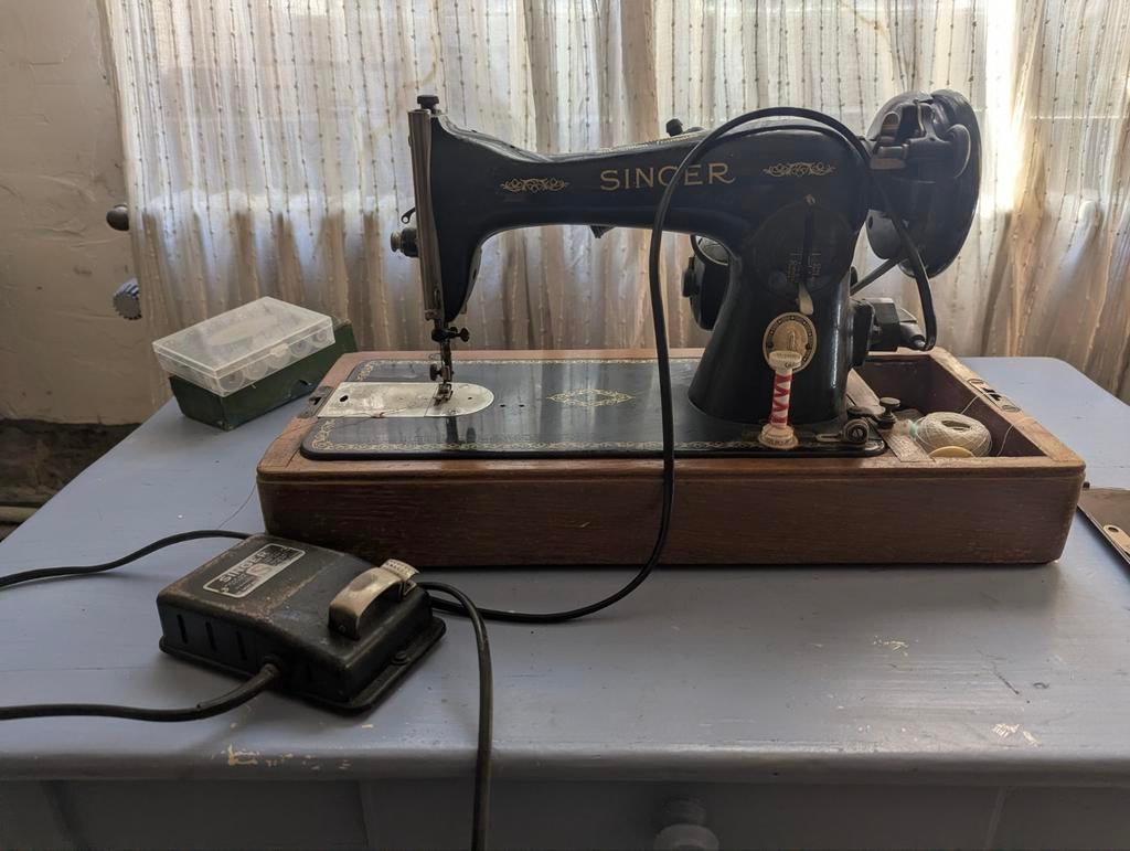 SINGER 15K elektrische naaimachine – Onderhoud uitgevoerd, Ophalen