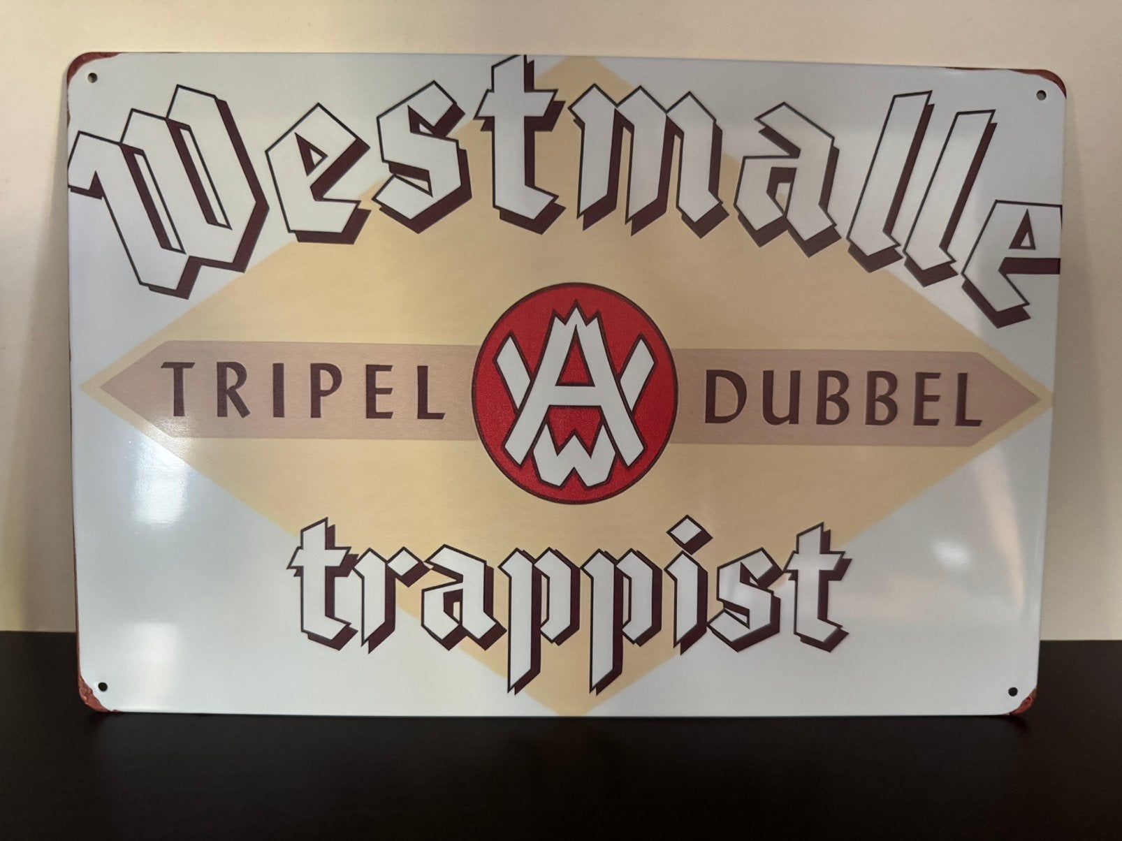 Metalen reclamebord Westmalle Trappist, Verzamelen, Ophalen of Verzenden, Nieuw, Reclamebord, Plaat of Schild