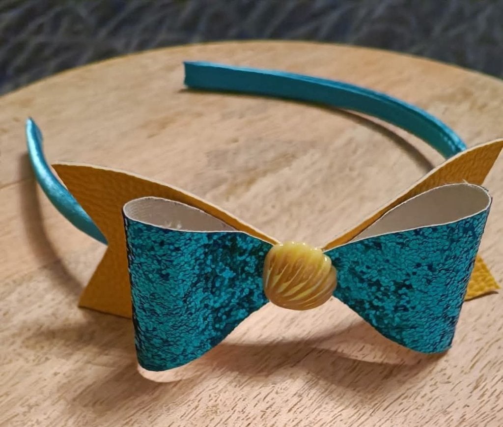 Diadeem met zeeschelp, Blauw, Haarband, Handgemaakt, Nieuw