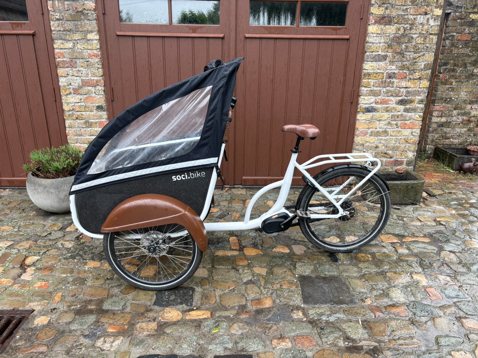 Electrische bakfiets Soci.bike Comfort, Fietsen en Brommers, Fietsen | Bakfietsen, Ophalen, Gebruikt, 2 kinderen