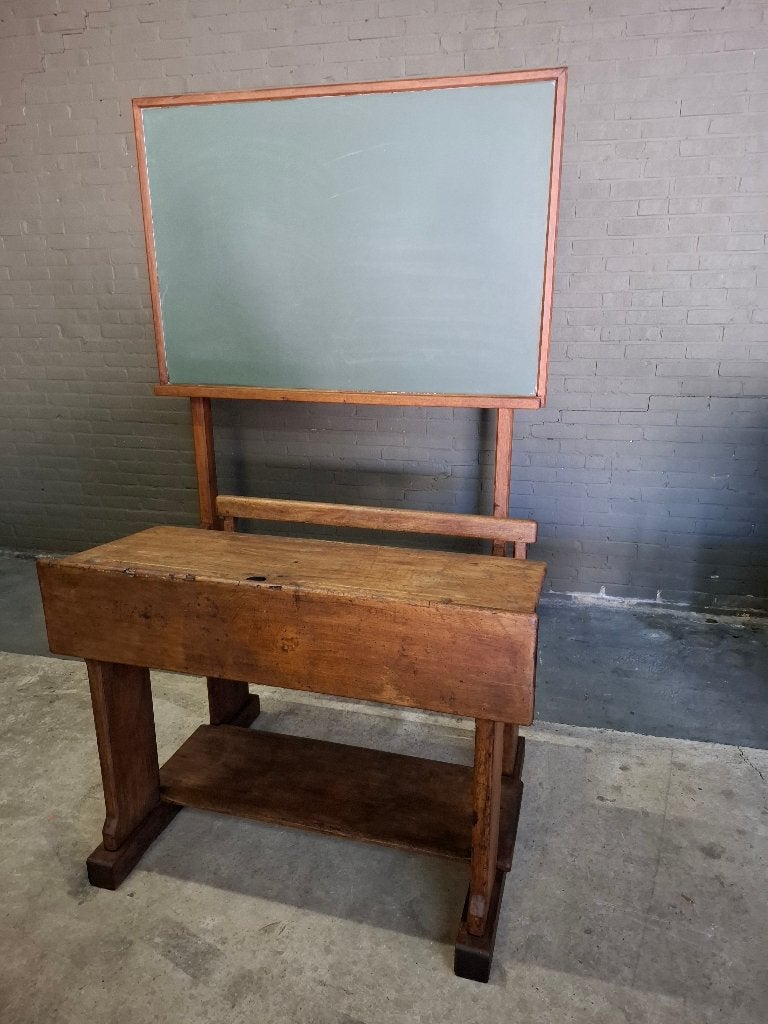 Authentieke Vintage Schoolbank met Schoolbord | Set Jaren 50, Ophalen