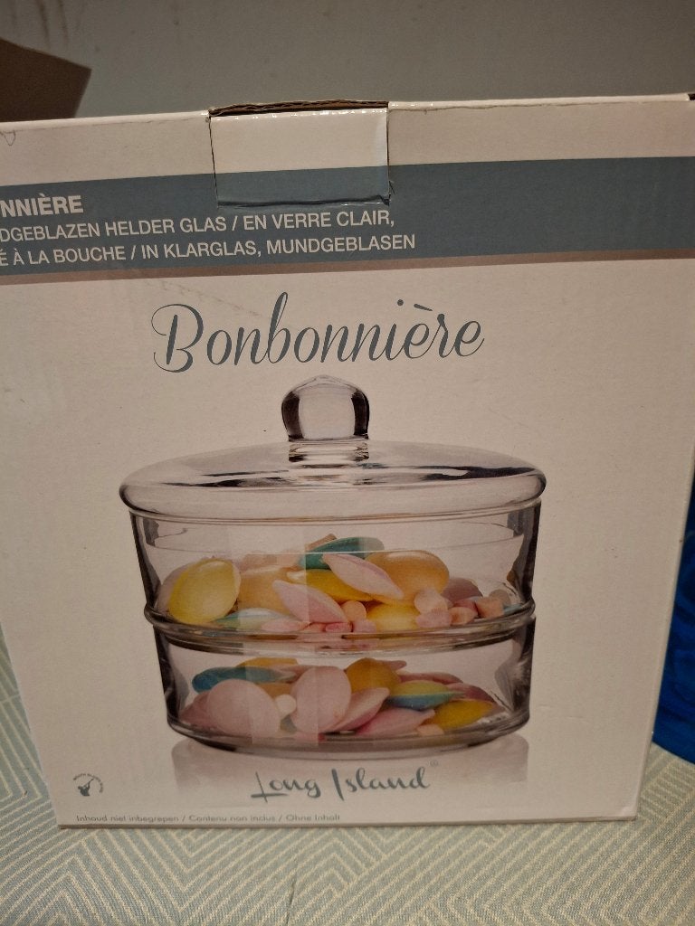 Glazen pot serveerschaal snoep, Ophalen, Rond, Glas, Serveerschaal