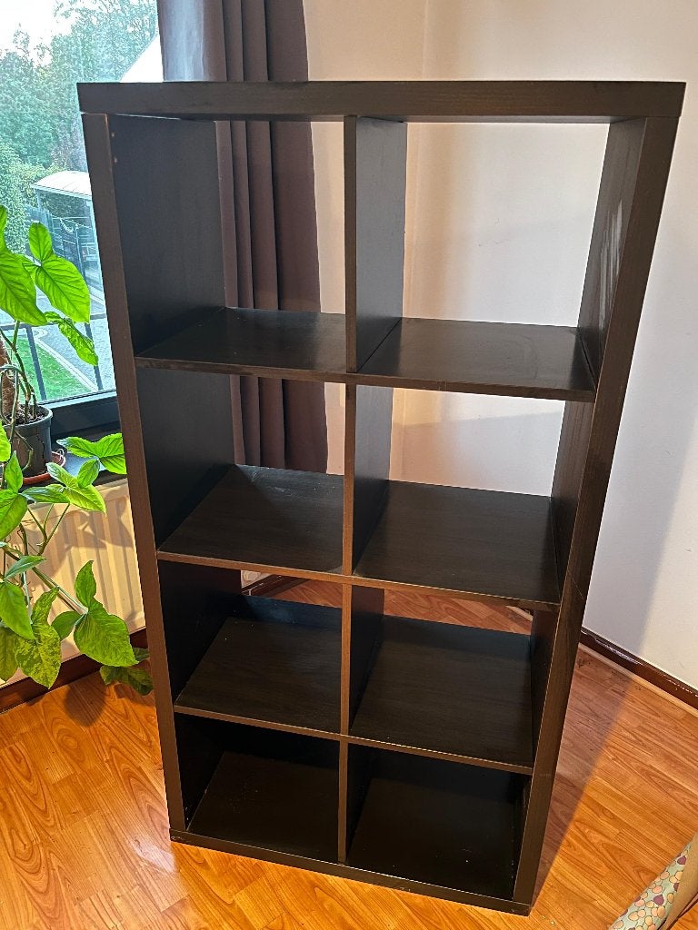 IKEA black shelving unit – 8 compartments, Ophalen, Gebruikt