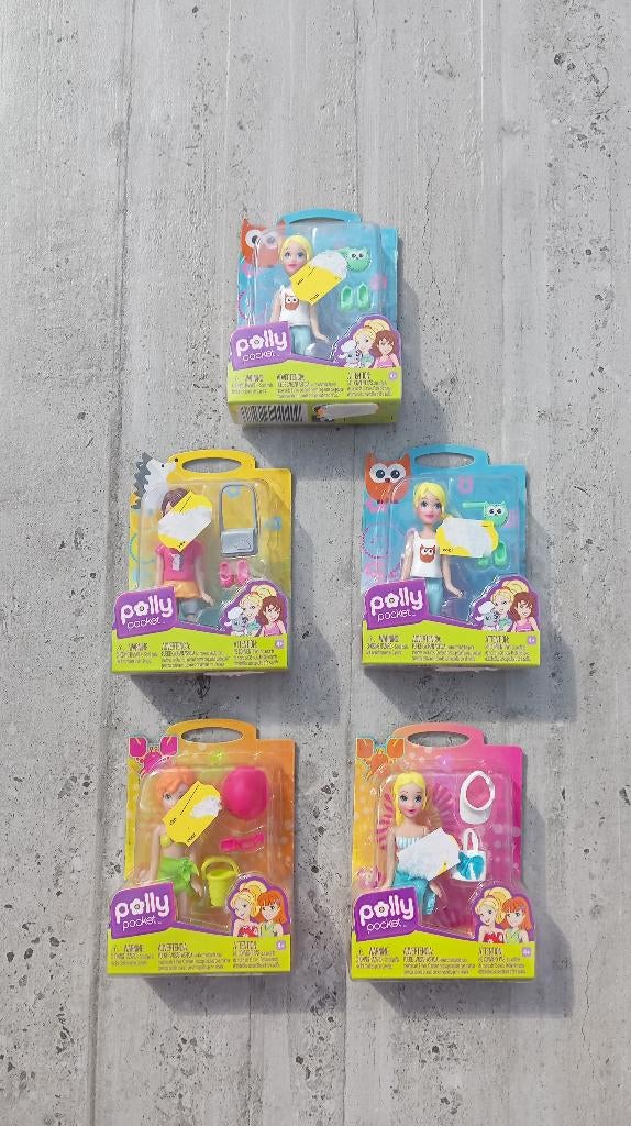 5 vintage doosjes Polly Pocket K7704 2009 Mattel - Nieuw, Ophalen of Verzenden, Nieuw
