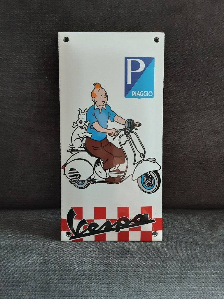 Plaque émaillée Vespa, Enlèvement ou Envoi, Comme neuf, Autres types