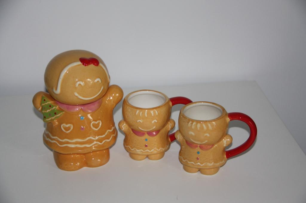 Koekjes pot cookies jar + 2 peperkoeken mokken tassen cups, Enlèvement ou Envoi, Comme neuf, Céramique, Autres styles