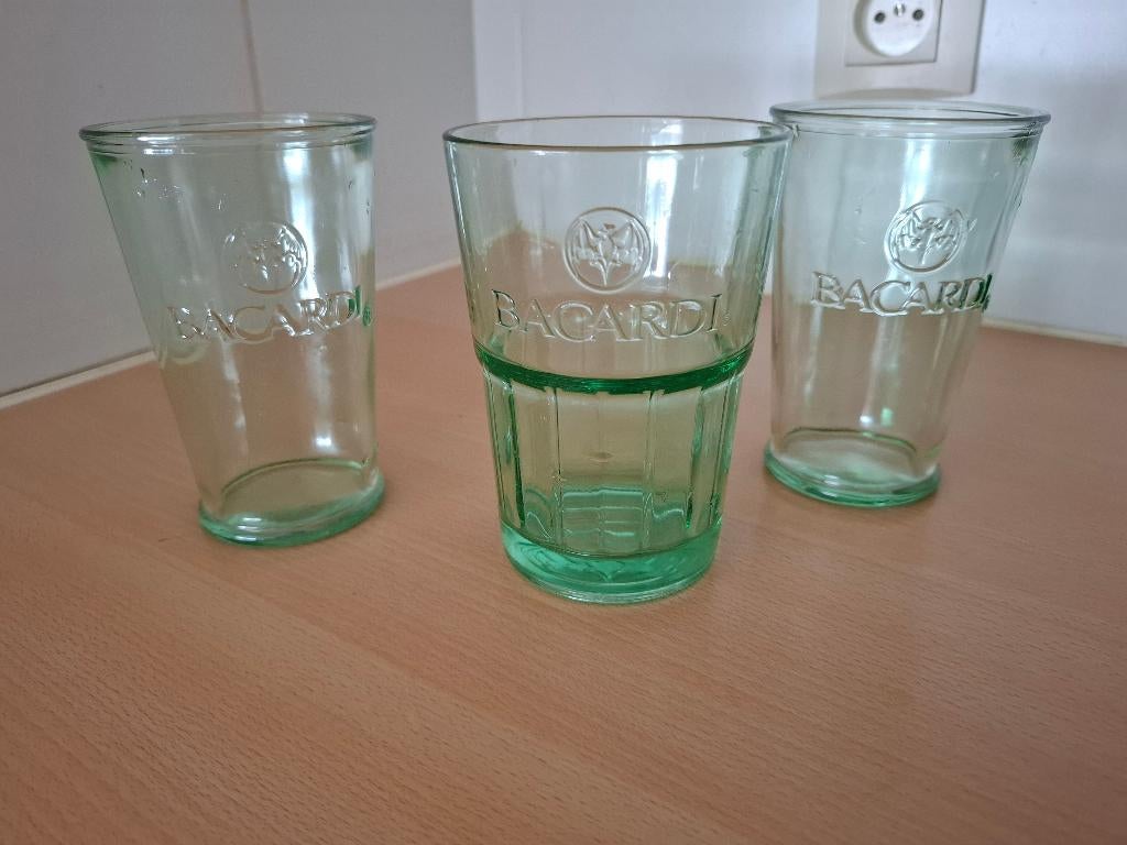 3 Bacardi glazen, Verzamelen, Ophalen of Verzenden, Nieuw, Borrel- of Shotglas