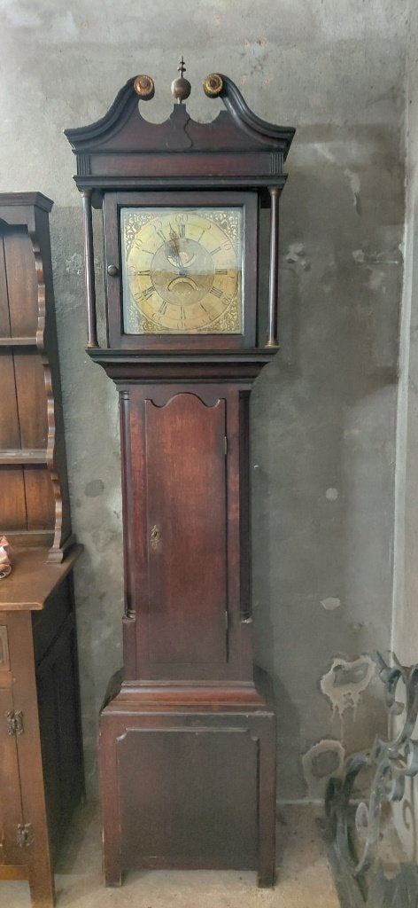 Antieke Engelse staande  klok (18de eeuw), Antiek en Kunst, Ophalen