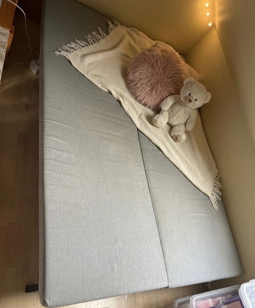Clic-clac double (avec sommier) – Idéal étudiant, Maison & Meubles, Chambre à coucher | Canapés-lits, Gris, 140 cm, Enlèvement