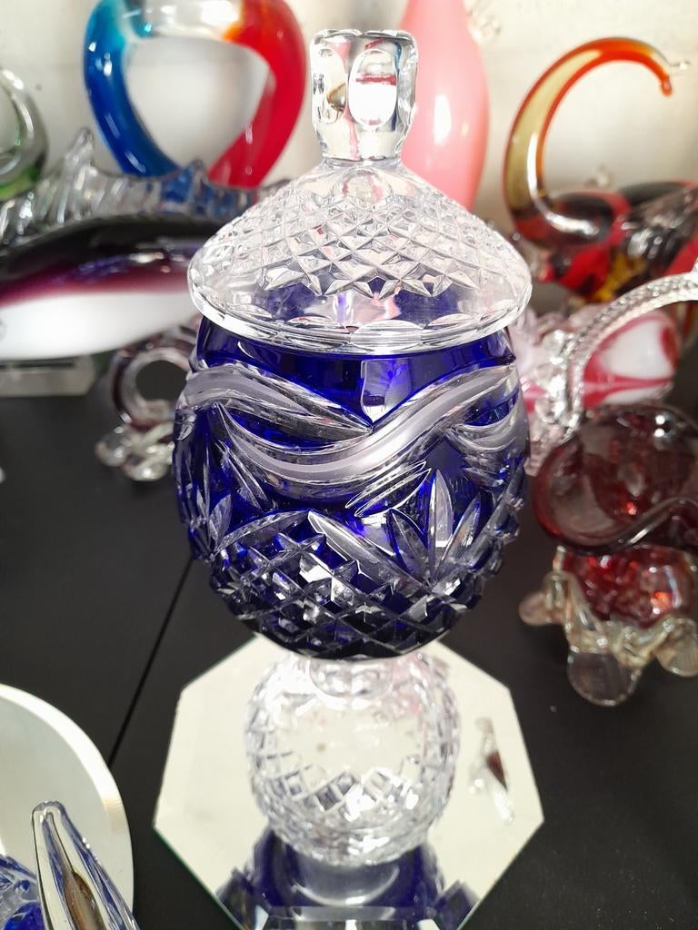 Kristallen pot met deksel, Antiek en Kunst, Ophalen
