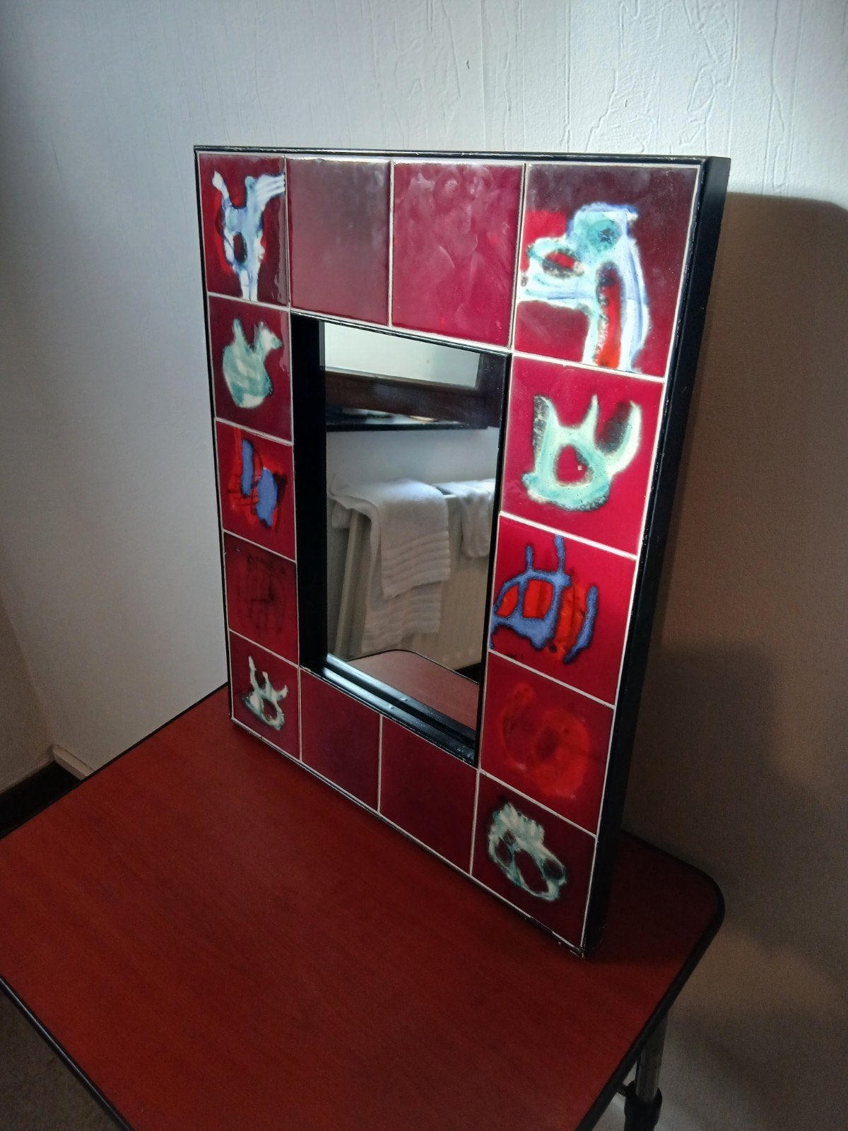 miroir en céramique annee 60-70, Enlèvement