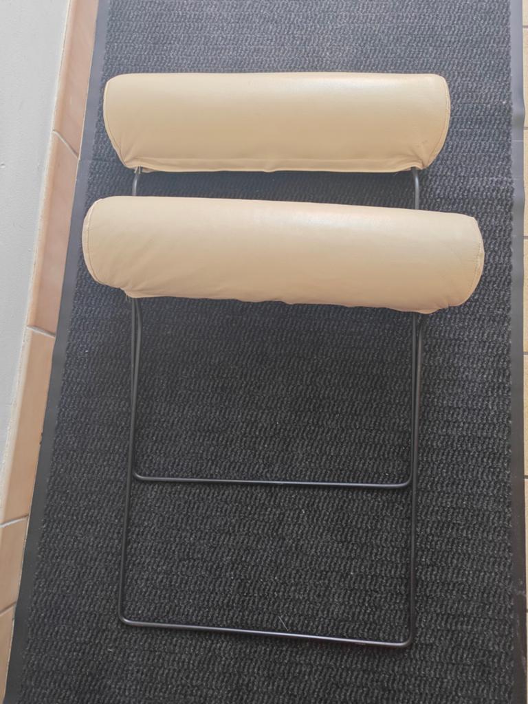 Appuie-têtes en cuir véritable X2 beige clair, Enlèvement ou Envoi