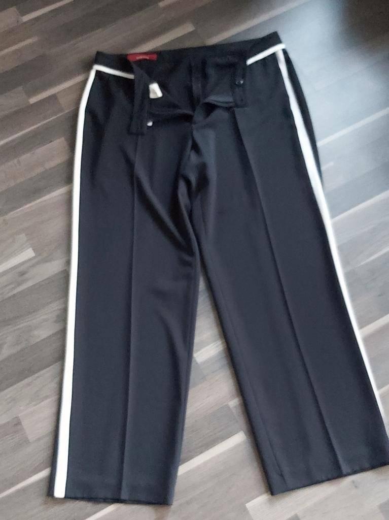 Bianca broek, met witte zijstreep, mt 46=Nl / mt 48=B, Kleding | Dames, Broeken en Pantalons, Zwart, Maat 46/48 (XL) of groter