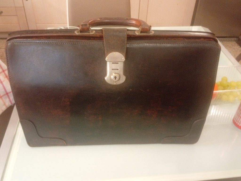 Notariële lederen koffer minister, advocaat „Victor Luggage”, Ophalen of Verzenden