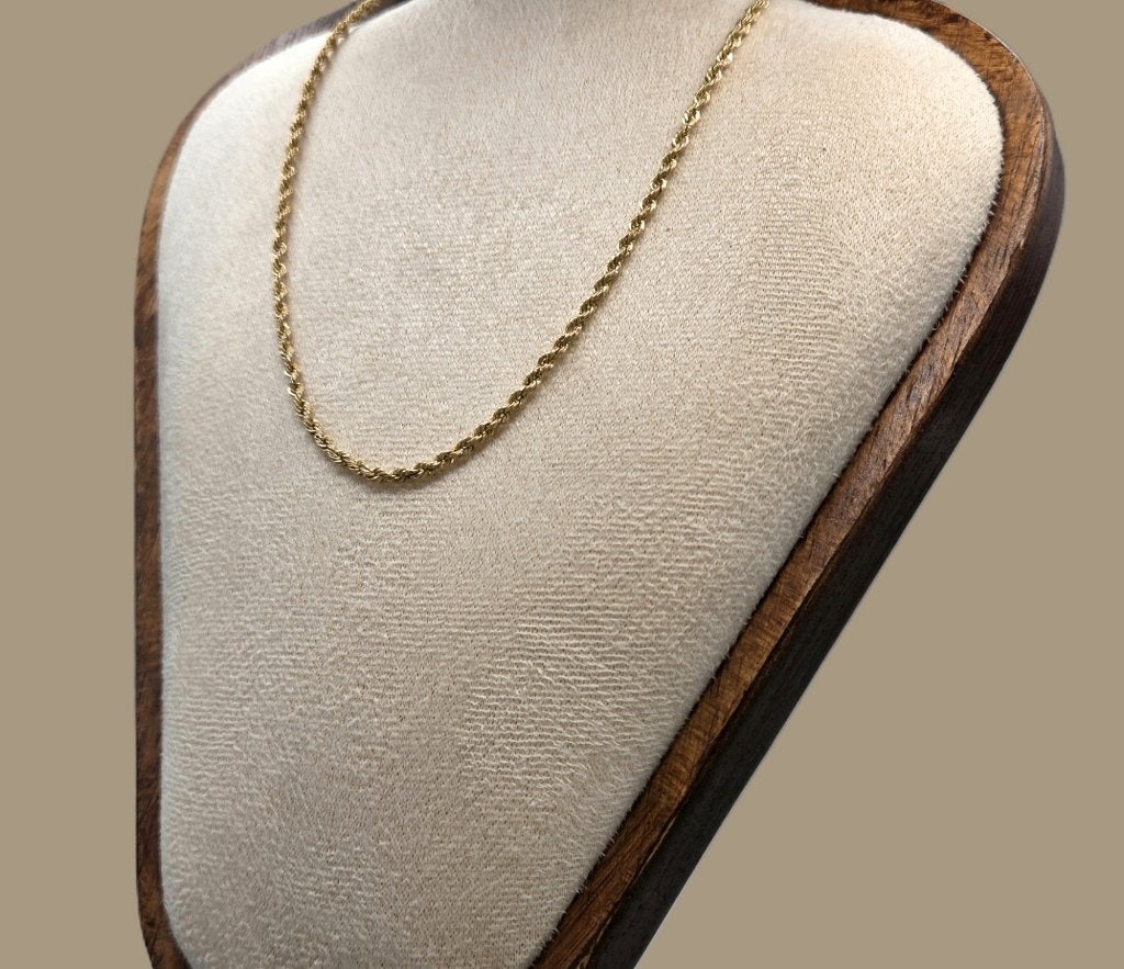 Collier vintage à maillons en corde/cordon en or. 2026/696, Enlèvement ou Envoi, Comme neuf, Or, Or