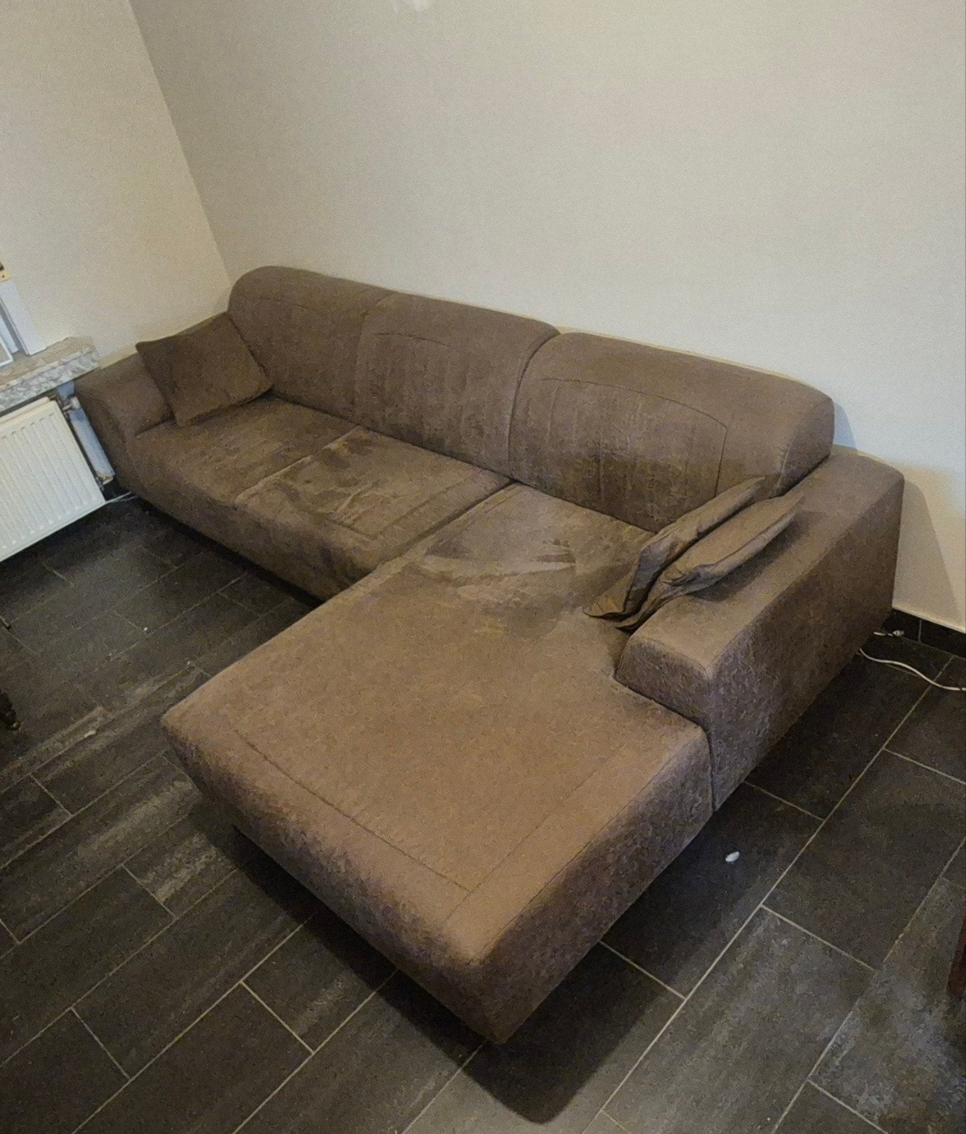 hoeksalon microleder. 215cm x 175 cm, Enlèvement, Utilisé, Autres matériaux, Landelijk
