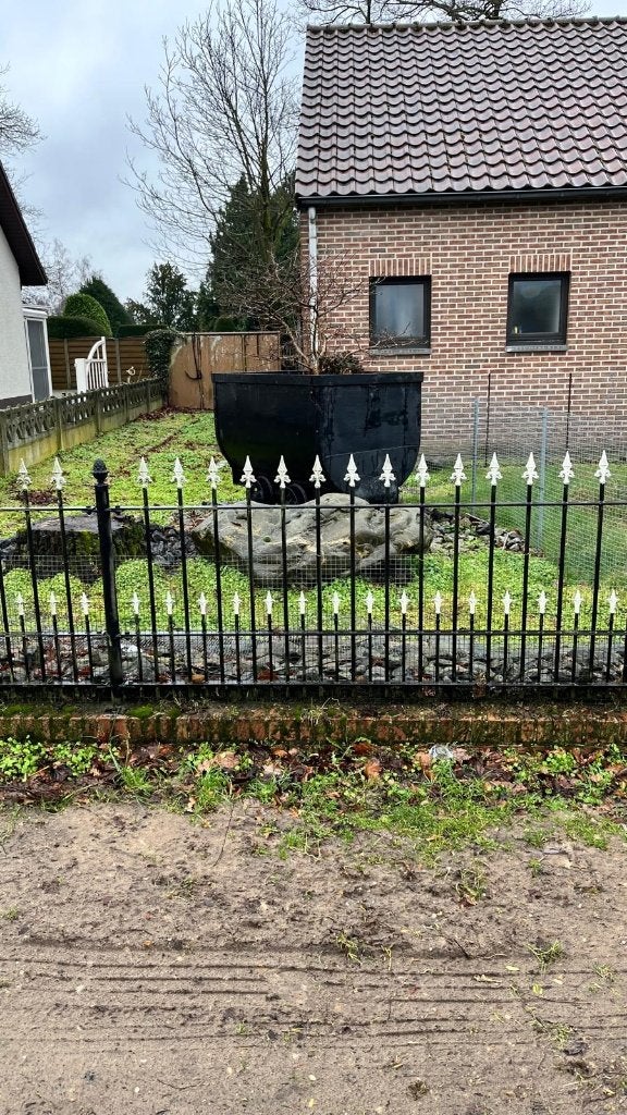 Decoratief mijnwagentje met stuk rails, Antiek en Kunst, Ophalen